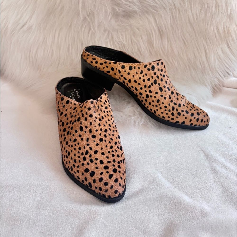 Cow Hair Leopard Print Women's Mules